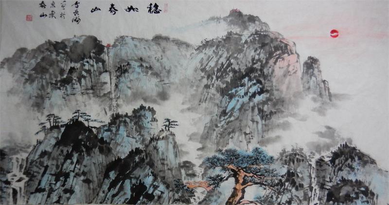 泰山著名山水画家李长洲作品欣赏